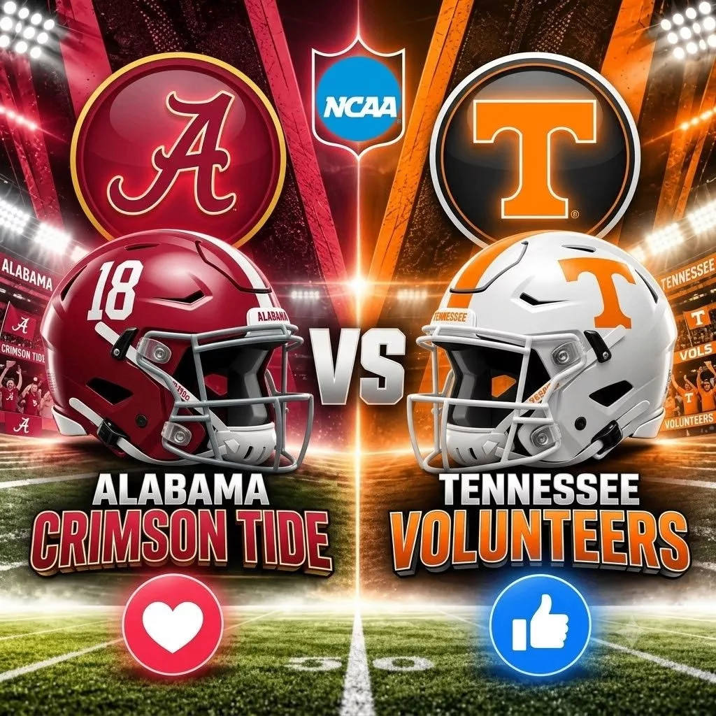 Cover Image for 🚨 🏈 HOW TO WATCH: ALABAMA CRIMSON TIDE VS TENNESSEE VOLUNTEERS — KICKOFF TIME, TV CHANNEL & LIVE STREAM FOR ONE OF THE MOST ANTICIPATED SEC SHOWDOWNS YOU WON’T WANT TO MISS. 🔥