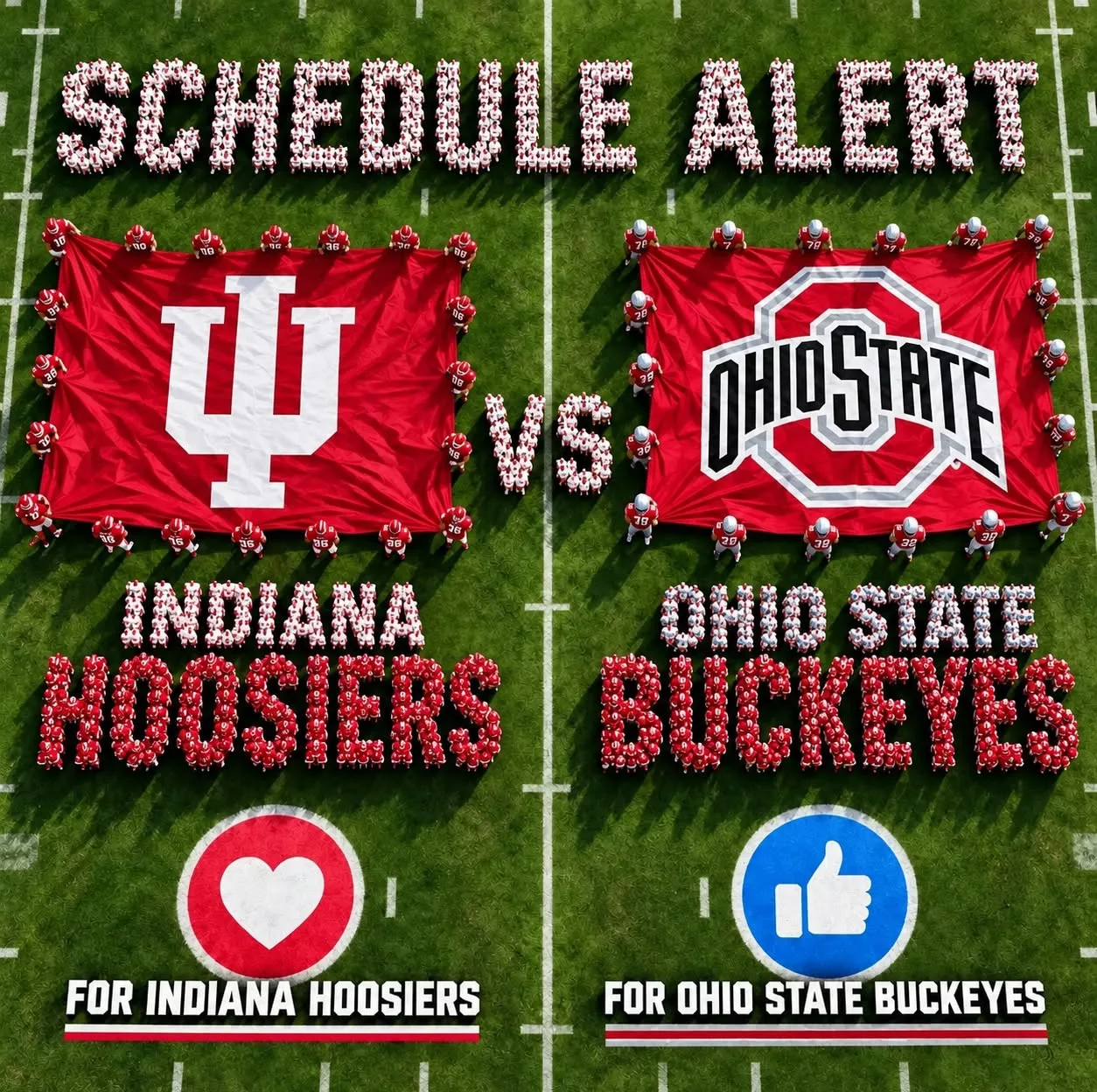 Cover Image for TIME ALERT: INDIANA HOOSIERS VS. OHIO STATE BUCKEYES IS COMING LIKE A STORM β AND THIS BIG TEN SHOWDOWN IS ONE YOU ABSOLUTELY CANβT AFFORD TO MISS.
