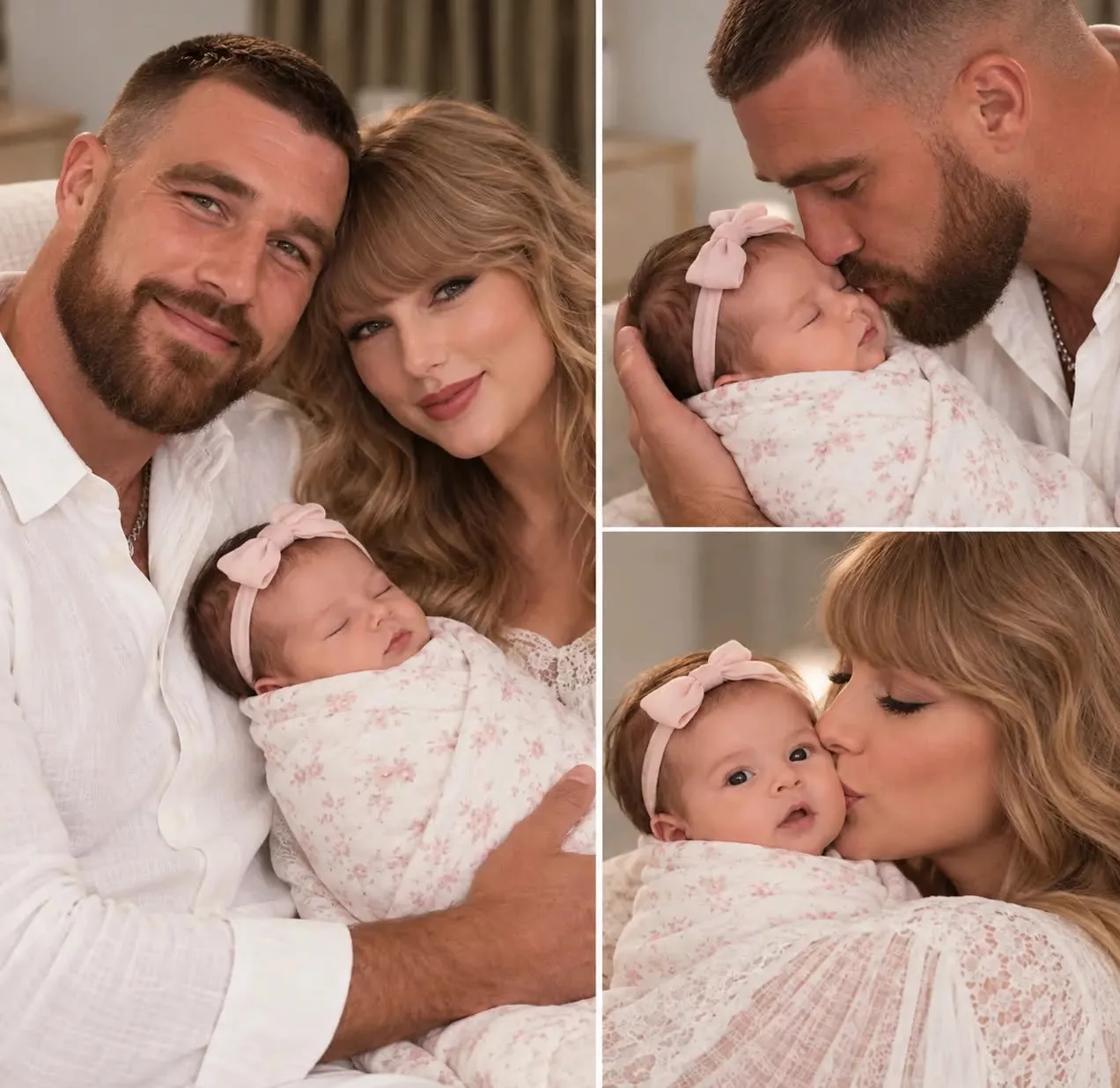 Cover Image for 🎉👶💖 BABY JOY! Taylor Swift and Travis Kelce Welcome a Precious Baby Girl in a Heartwarming Imagined Love Story!