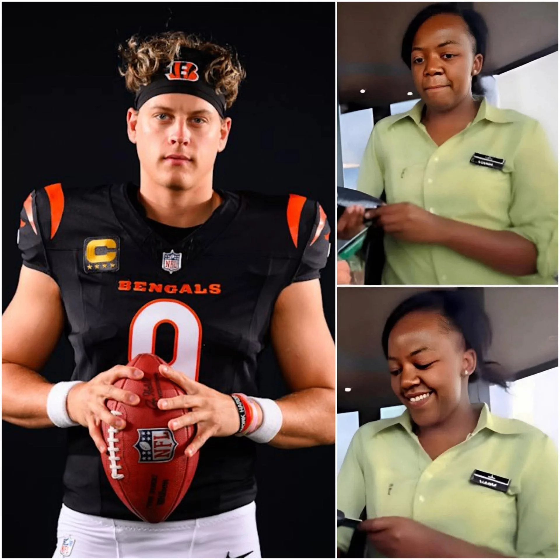 Cover Image for A waitress was fired for helping Joe Burrow — but the next day, she received the shock of her life.