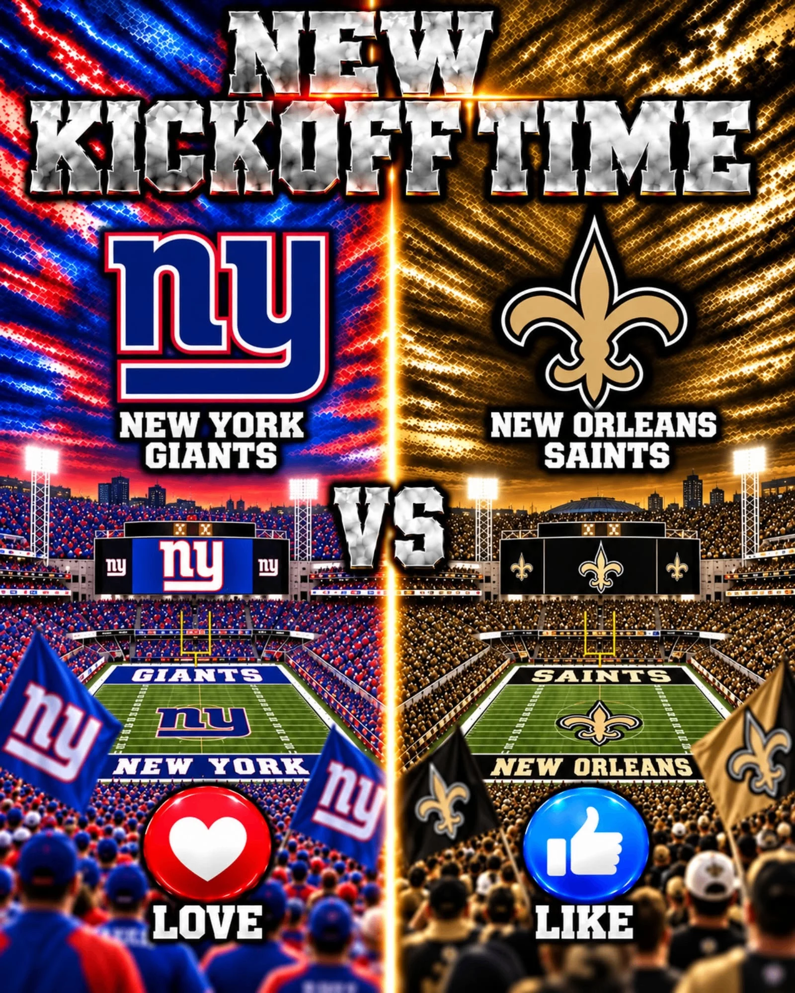 Cover Image for GAME DAY ALERT: New York Giants vs. New Orleans Saints — Everything Fans Need to Know Before Kickoff!