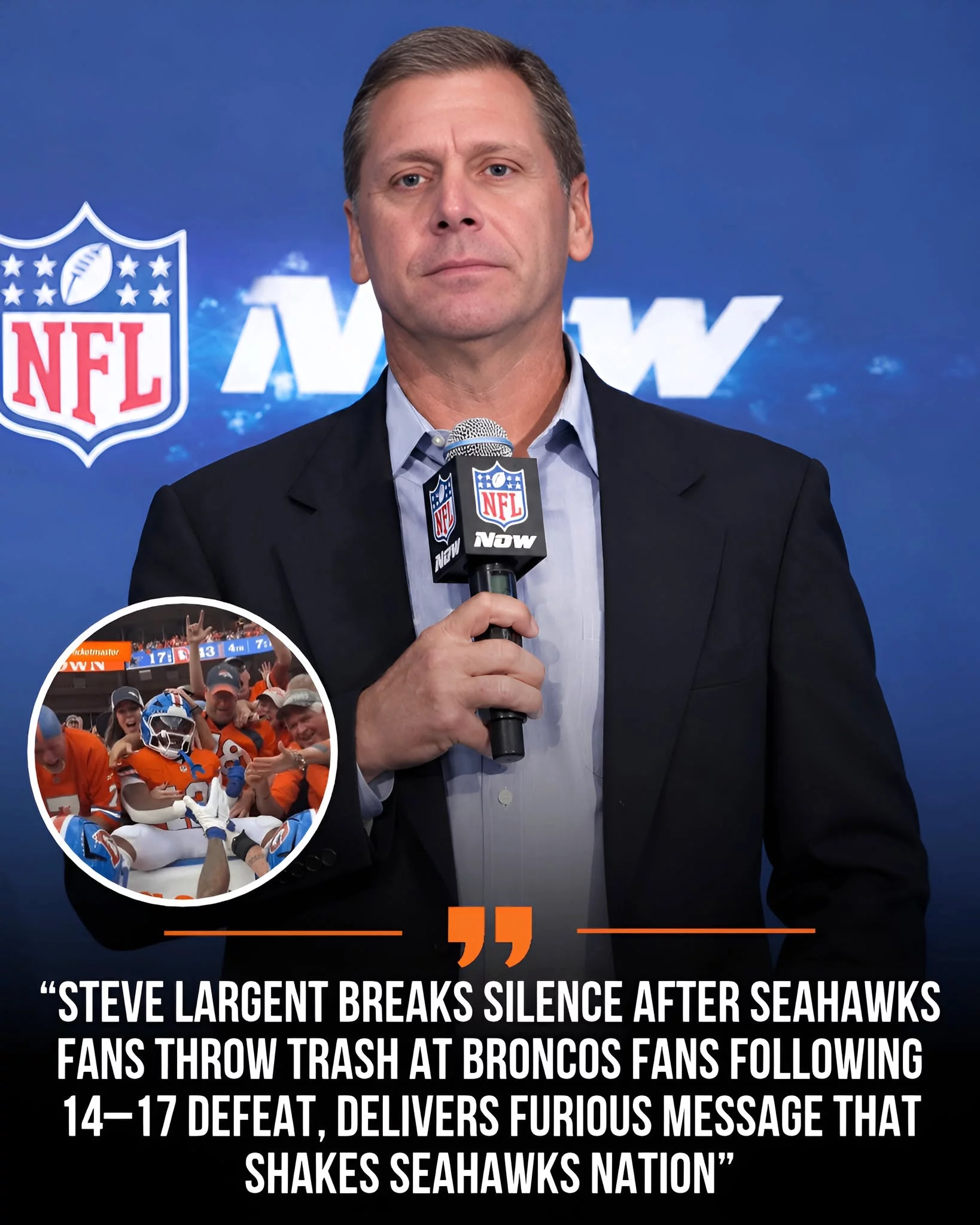 Cover Image for Steve Largent Breaks Silence After Seahawks Fans Throw Trash at Broncos Fans Following 14–17 Defeat, Delivers Furious Message That Shakes Seahawks Nation