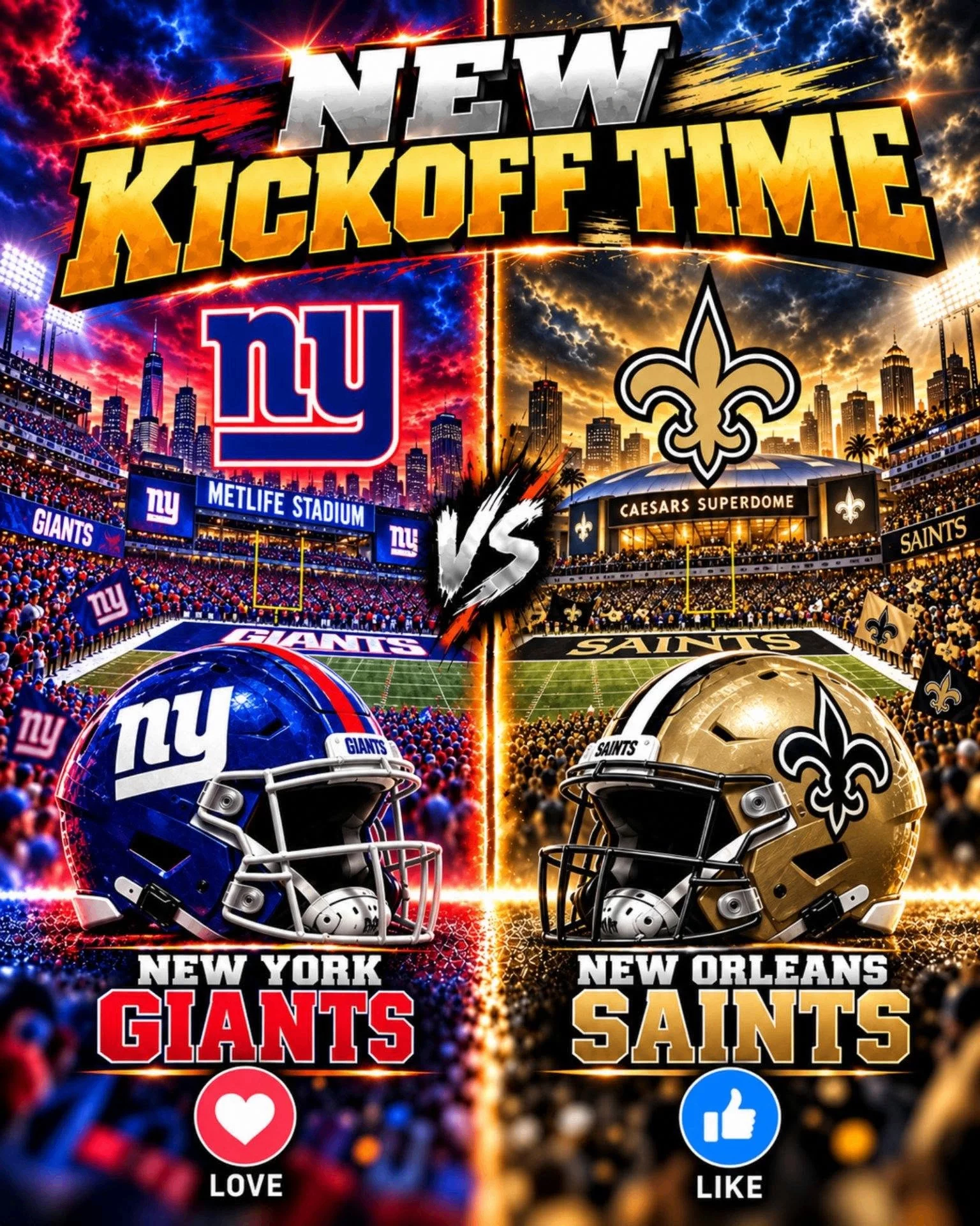 Cover Image for GAME DAY ALERT: New York Giants vs. New Orleans Saints — Everything Fans Need to Know Before Kickoff!