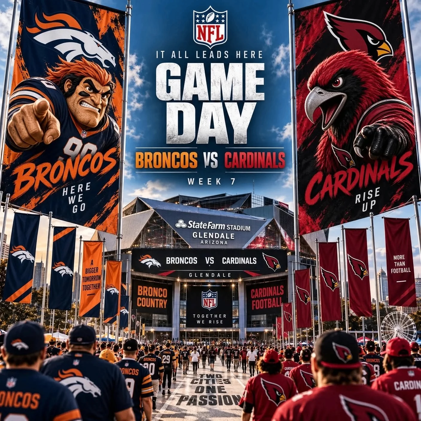 Cover Image for 🚨🏈 WEEK 7 SHOWDOWN: DENVER BRONCOS VS. ARIZONA CARDINALS SET FOR AN ELECTRIC NFL BATTLE! 🔥