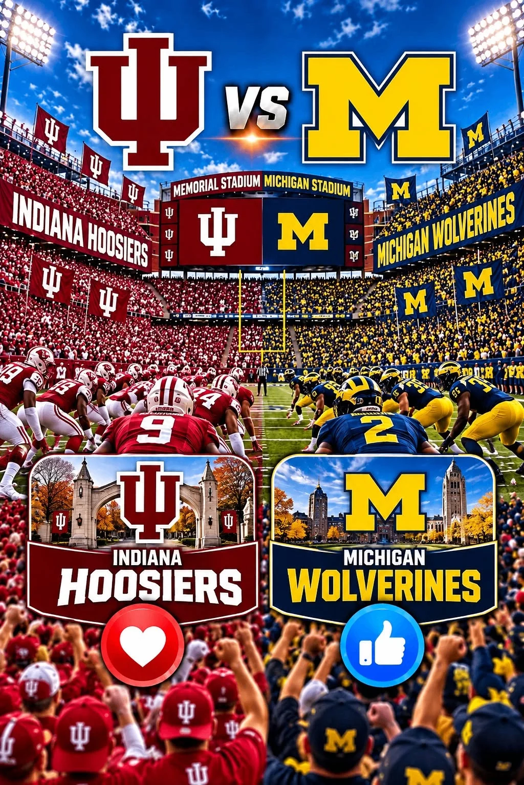 Cover Image for 🚨GAME POSTPONED: Indiana Hoosiers vs. Michigan Wolverines Rescheduled — Important Information Below