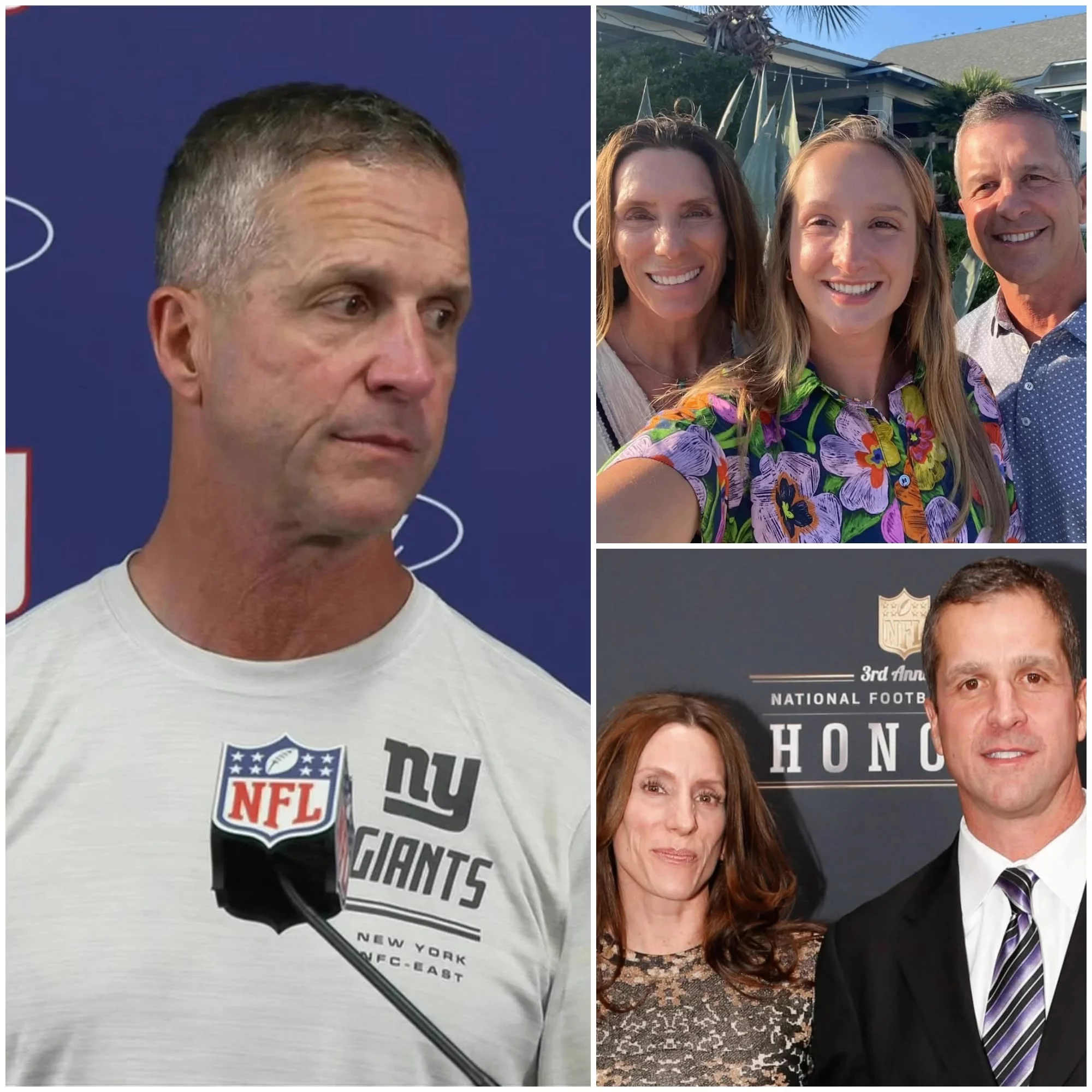 Cover Image for 🚨💔 5 MINUTES AGO: “Please try to understand my husband,” — the wife of New York Giants head coach John Harbaugh spoke out to explain the pain behind the New York Giants’ heartbreaking 27–34 loss to the New Orleans Saints, moving fans across the New York Giants community.