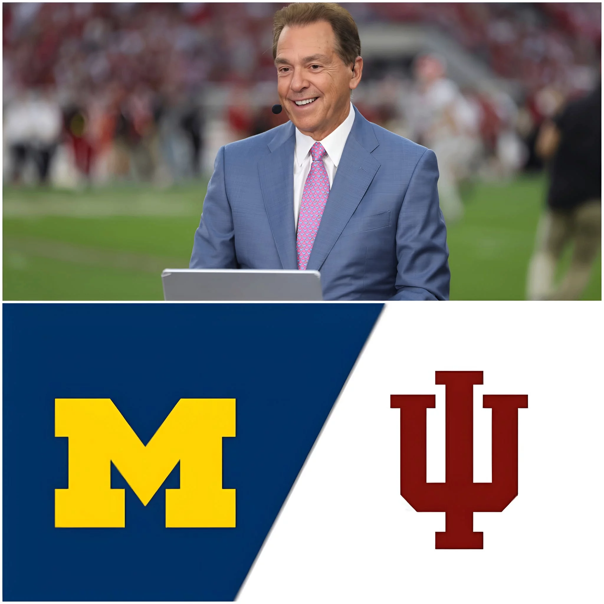 Cover Image for Nick Saban offered a bold analysis and score prediction ahead of the Indiana Hoosiers vs. Michigan Wolverines game…