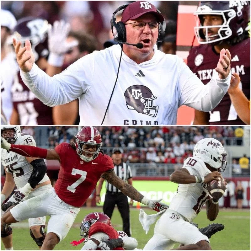Cover Image for BREAKING NEWS: Texas A&M Aggies head coach Mike Elko’s postgame gesture toward the Alabama Crimson Tide players following his team’s crushing 20–31 loss has unexpectedly gone viral on social media. (VIDEO)