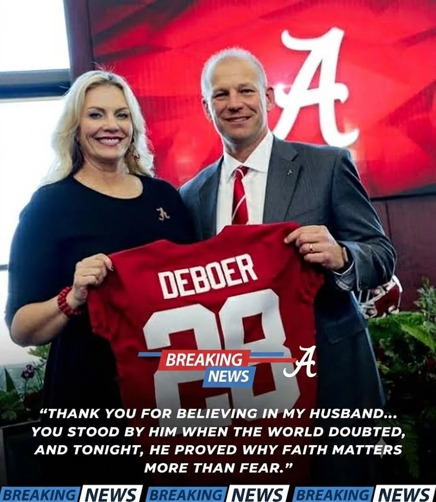 Cover Image for 5 MINUTES AGO: “Thank you for believing in my husband” – Kalen DeBoer’s wife shares an emotional message, revealing the heart behind Alabama Crimson Tide’s 31–20 victory over the Texas A&M Aggies!