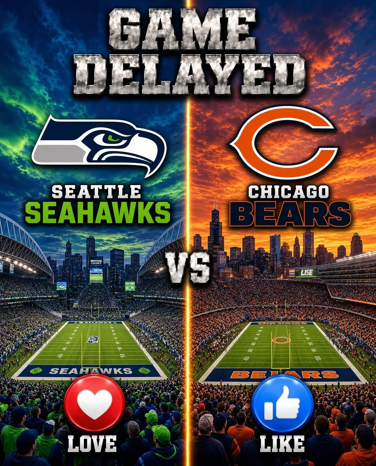 Cover Image for : SEATTLE SEAHAWKS VS. CHICAGO BEARS — Kickoff Time Confirmed!