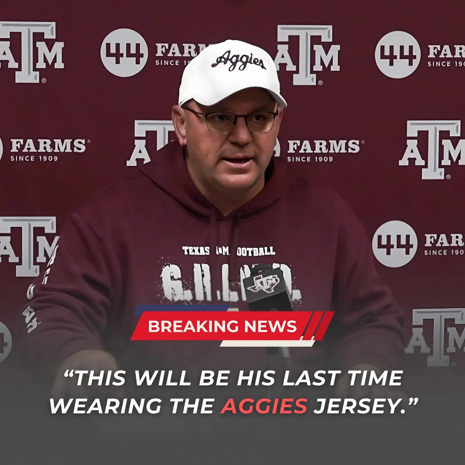 Cover Image for BREAKING: Head coach Mike Elko has officially announced the removal of a player from the Texas A&M Aggies Football program, confirming that he will not be called back to the team.