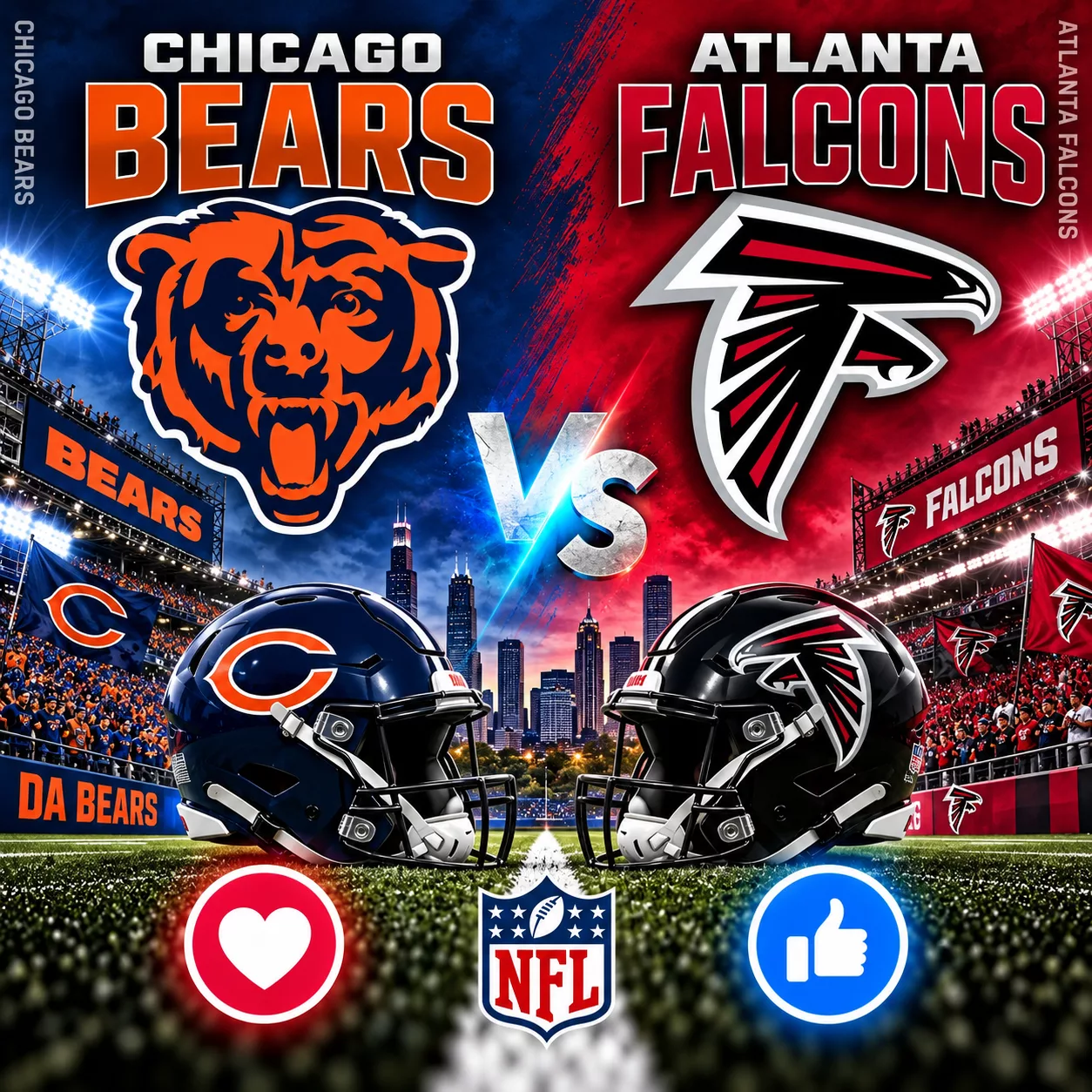 Cover Image for 🚨 GAME TIME UPDATE: Chicago Bears vs. Atlanta Falcons — Important NFL Kickoff, Broadcast and Matchup Information Below!
